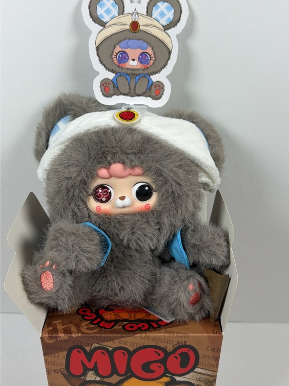 MIGO Fairy Tales Gray Mouse Plush Doll Collectible w/ Original Box & Card